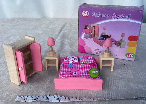 Children wooden doll - wooden, house
