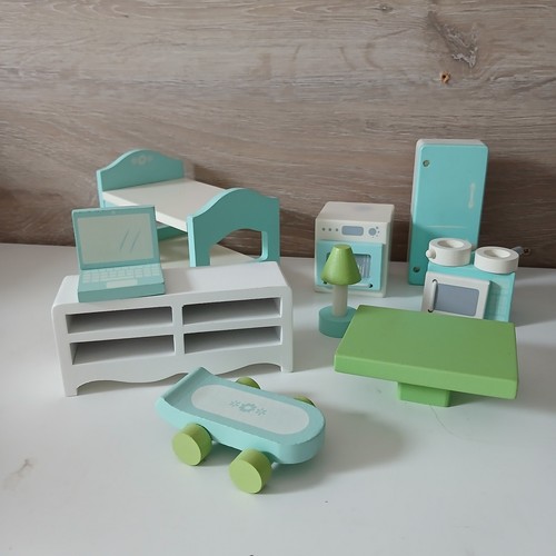 Wooden dolls house furniture - house,