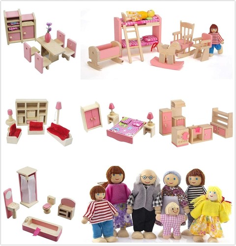 Wooden dolls house furniture - wooden,