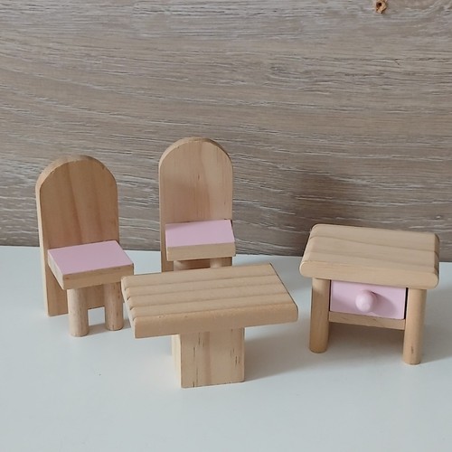 Wooden dolls house furniture - wooden,