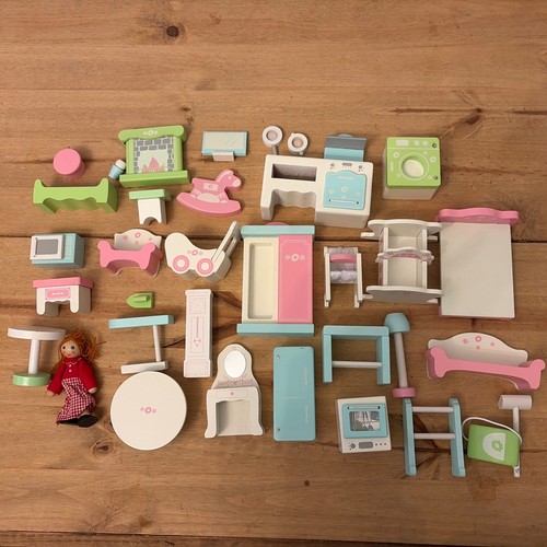 Wooden dolls house furniture - dolls,