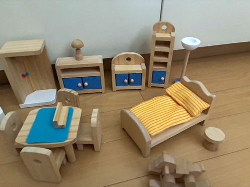 Wooden doll s house - wooden, doll's