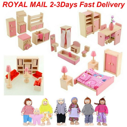 Wooden doll house furniture - wooden,