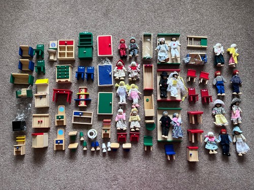 Large set wooden doll house - of,