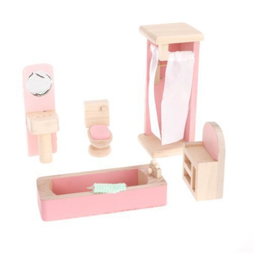 Wooden miniature furniture set - wooden,