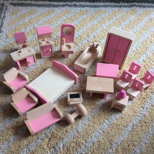 Wooden dolls house furniture