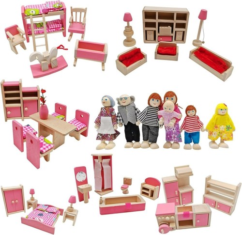 Wooden doll house furniture - house,