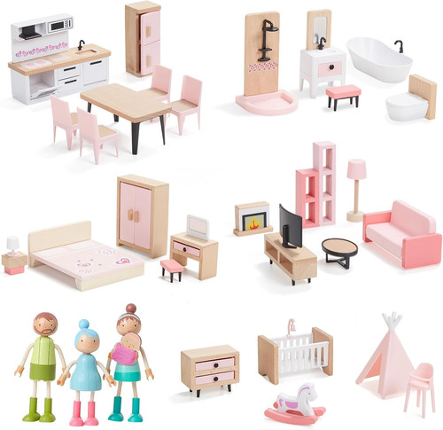 Wooden dollhouse furniture - dollhouse,