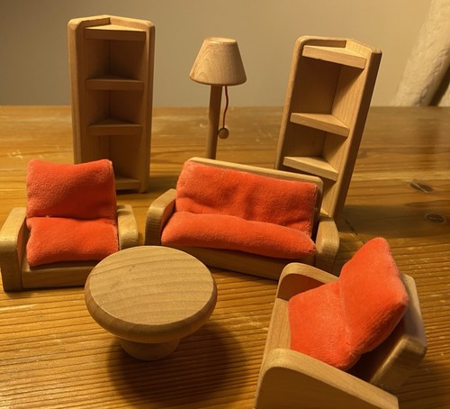 Wooden dolls house furniture - wooden,