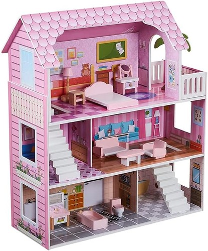Wooden dollhouse story kids - 3,