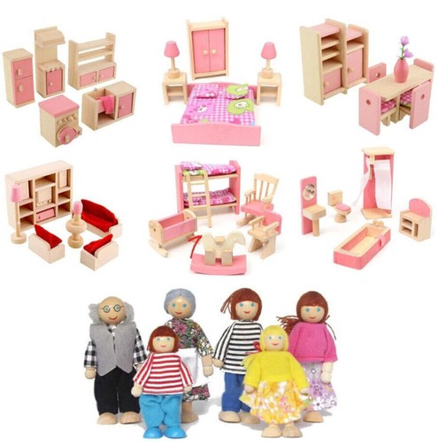 Children wooden doll house - wooden,