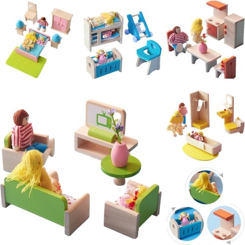 Wooden dolls house furniture - wooden,
