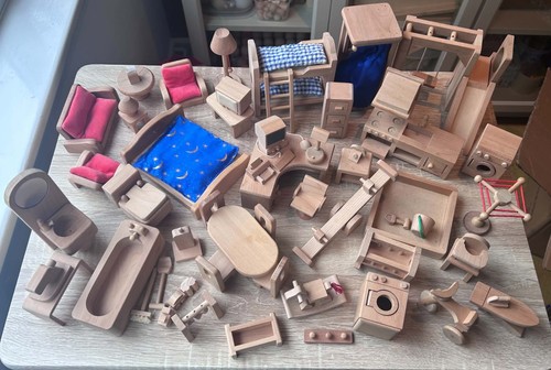 Wooden dolls house - wooden,