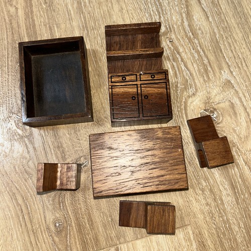 Wooden dollhouse furniture