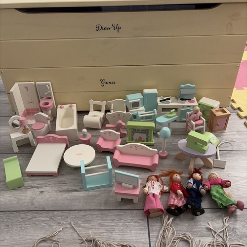 Wooden dolls house furniture - dolls,