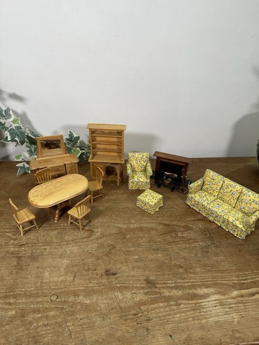 Dolls house furniture - dolls, dining