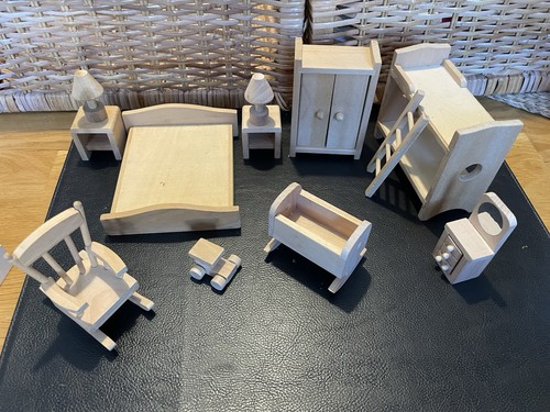 Wooden dolls house furniture - wooden,