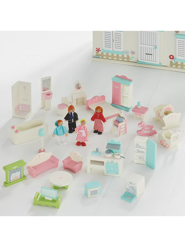 Large wooden dolls house - wooden,