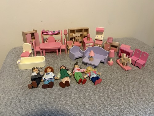 Wooden dolls house furniture - wooden,