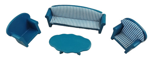 Set blue wooden dolls - 4,