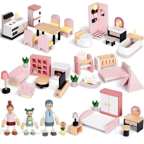 Wooden dollhouse furniture - dollhouse,