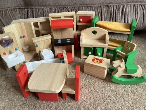 Wooden doll house furniture - wooden,