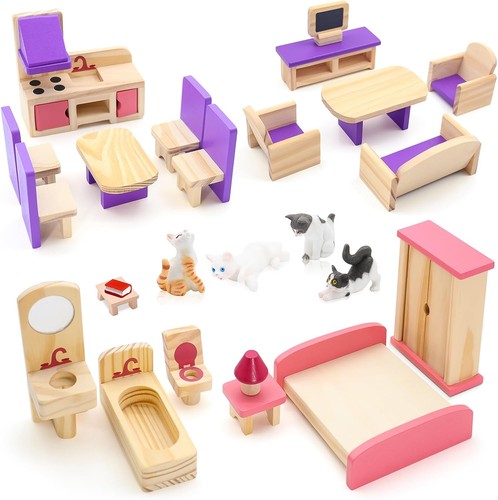 25pcs wooden doll house - 25pcs,