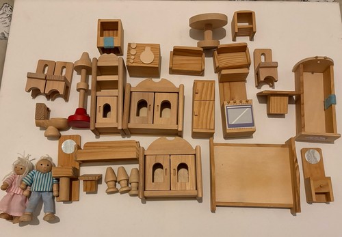 Set wooden dolls - wooden,