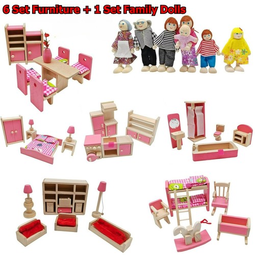 Set wooden doll - 7,